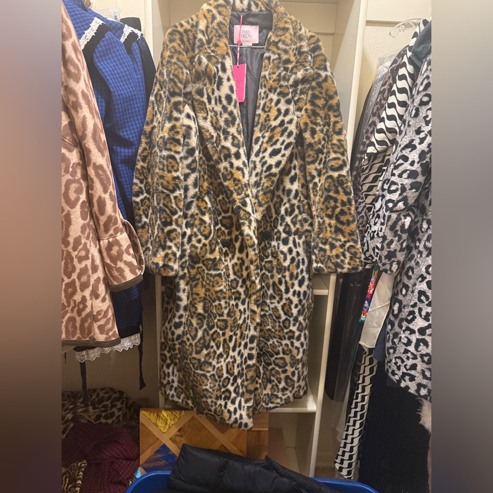 Leopard Print Faux Fur Coat